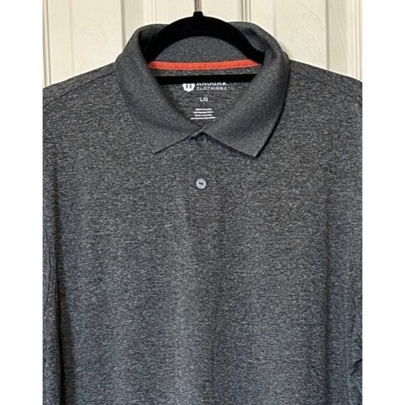 Men's HAGGAR Clothing Co. Dark Gray Polo Golf Shirt 100% Polyester Size Large - Picture 10 of 16